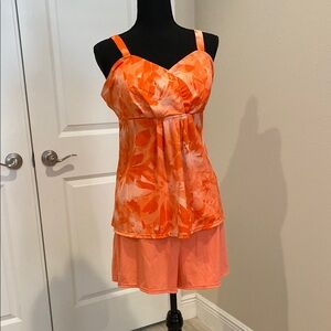 Denim and company floral 2 piece swim suit NWOT